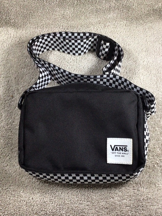 Vans Handbags - Vans Black with Black & White Checkerboard Crossbody Bag